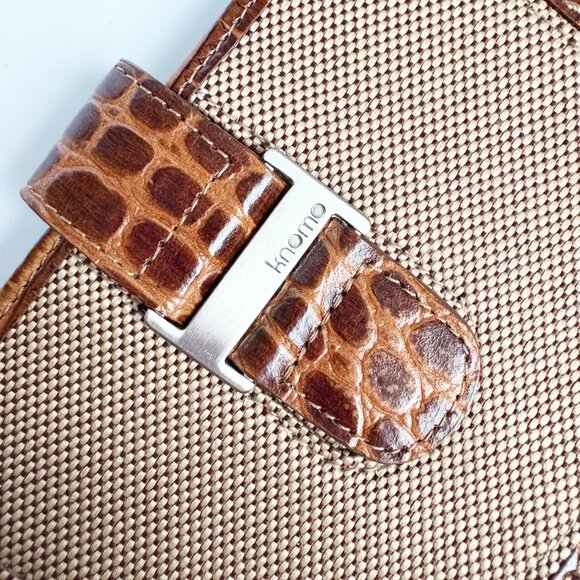 Knomo London Passport Cover Holder Cognac Croco Mix Leather NWT/NOS - Picture 4 of 7